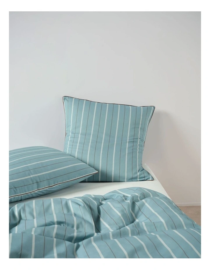 Monday Stripe Cotton Sateen Quilt Cover Set In Reef image 4