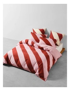 Viva Quilt Cotton Sateen Cover Set In Chilli