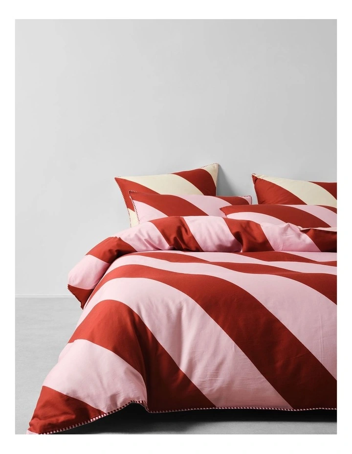 Viva Quilt Cotton Sateen Cover Set In Chilli image 3