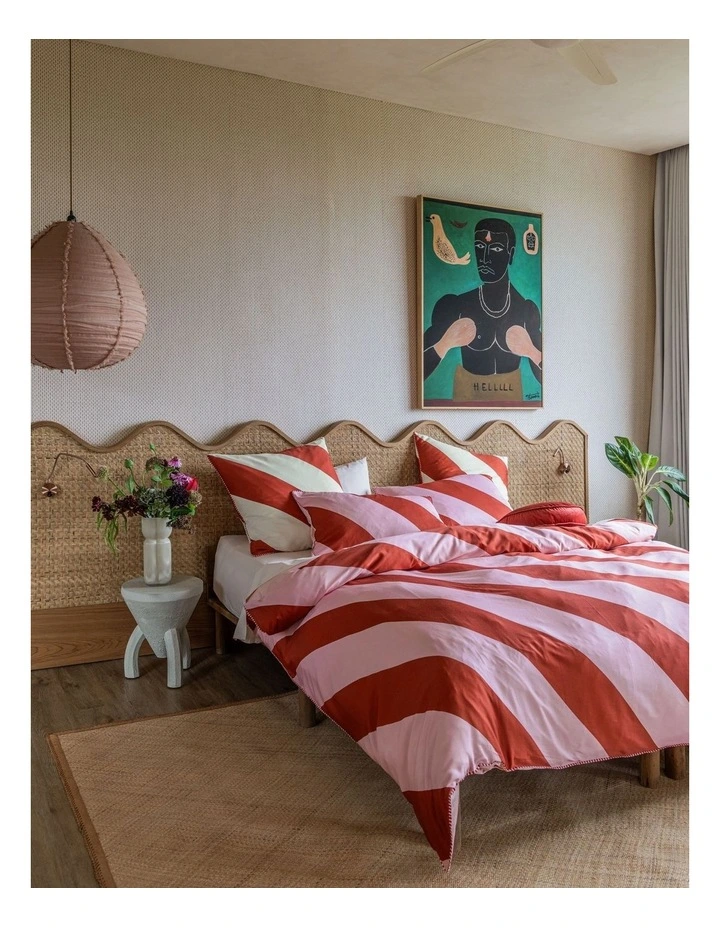 Viva Quilt Cotton Sateen Cover Set In Chilli image 7