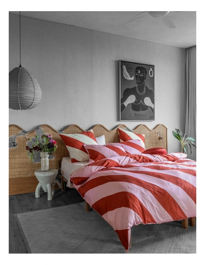 Viva Quilt Cotton Sateen Cover Set In Chilli image 7