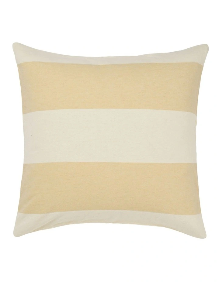 Vintage Wide Stripe Washed Cotton Linen Quilt Cover Set In Butter image 5