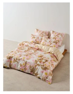 Camellia Cotton Sateen Quilt Cover Set In Blush