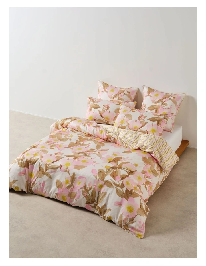 Camellia Cotton Sateen Quilt Cover Set In Blush image 1