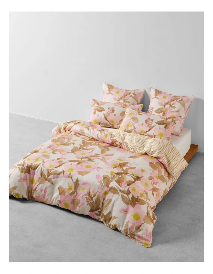 Camellia Cotton Sateen Quilt Cover Set In Blush image 1
