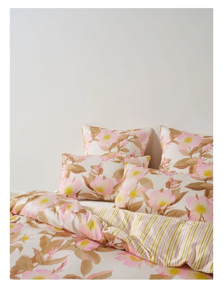 Camellia Cotton Sateen Quilt Cover Set In Blush image 2