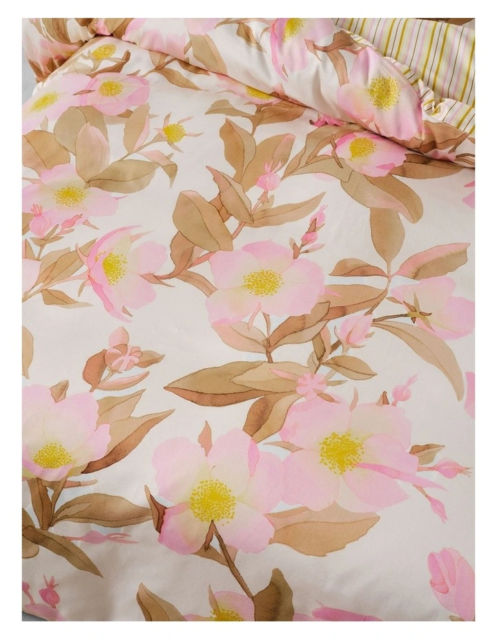 Camellia Cotton Sateen Quilt Cover Set In Blush image 3