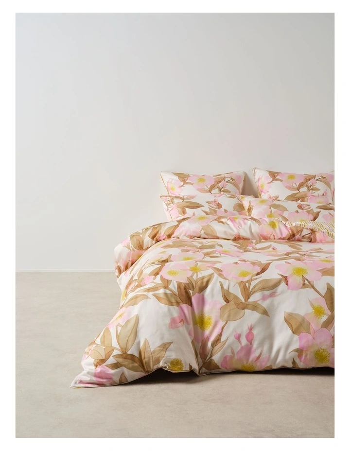 Camellia Cotton Sateen Quilt Cover Set In Blush image 4