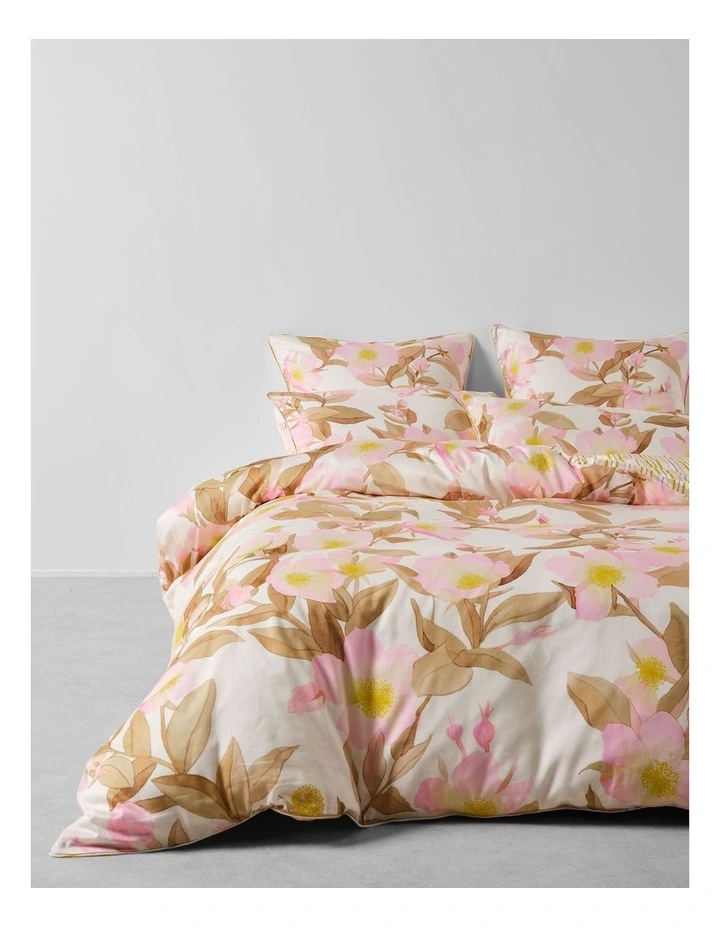 Camellia Cotton Sateen Quilt Cover Set In Blush image 4