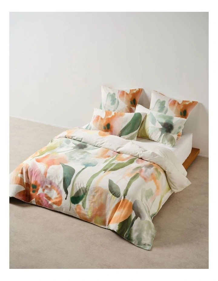 Inga Cotton Sateen Quilt Cover Set in Jade image 1