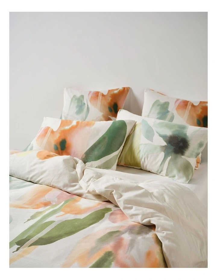 Inga Cotton Sateen Quilt Cover Set in Jade image 2