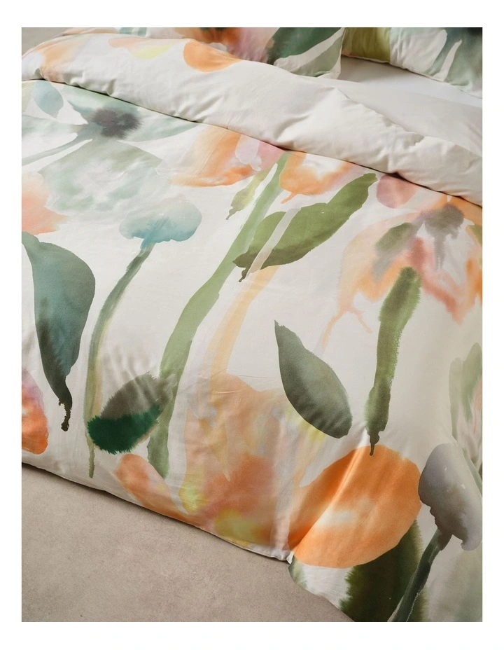 Inga Cotton Sateen Quilt Cover Set in Jade image 3