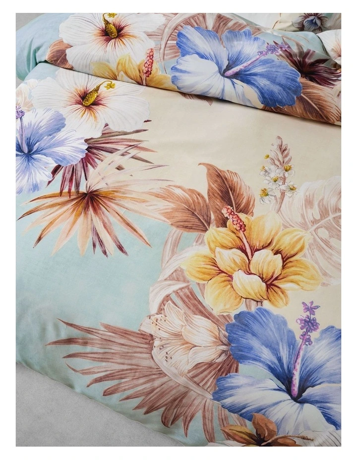 Gabriella Cotton Sateen Quilt Cover Set In Seafoam image 3