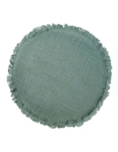 Maya Cotton Linen Round Cushion 45cm In Atlantic