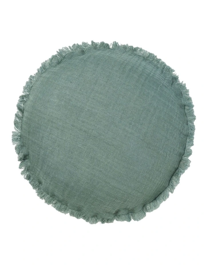 Maya Cotton Linen Round Cushion 45cm In Atlantic image 1