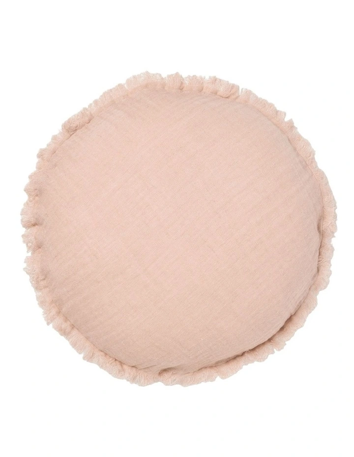 Maya Cotton Linen Round Cushion 45cm In Ballet Pink image 1
