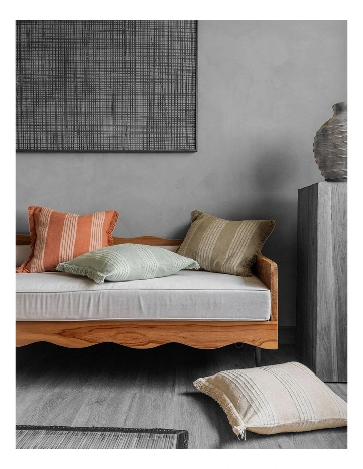 Sloan Cotton Cushion 48x48cm In Seafoam image 2