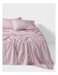Monday Stripe Cotton Sateen Sheet Set In Lilac