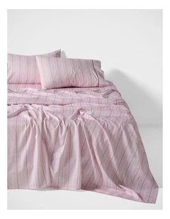 Monday Stripe Cotton Sateen Sheet Set In Lilac