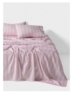 Monday Stripe Cotton Sateen Sheet Set In Lilac