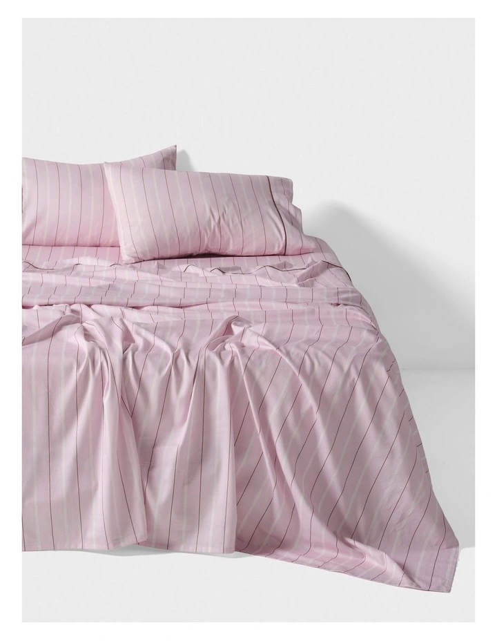 Monday Stripe Cotton Sateen Sheet Set In Lilac image 1