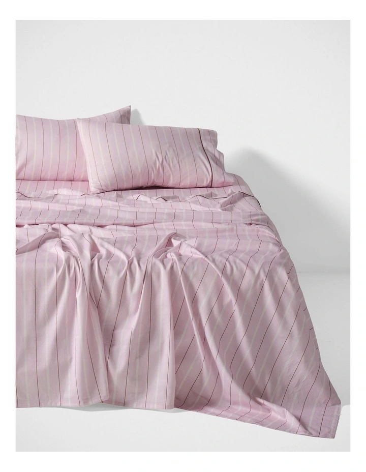 Monday Stripe Cotton Sateen Sheet Set In Lilac image 1