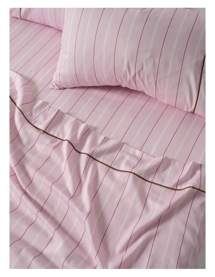 Monday Stripe Cotton Sateen Sheet Set In Lilac image 2
