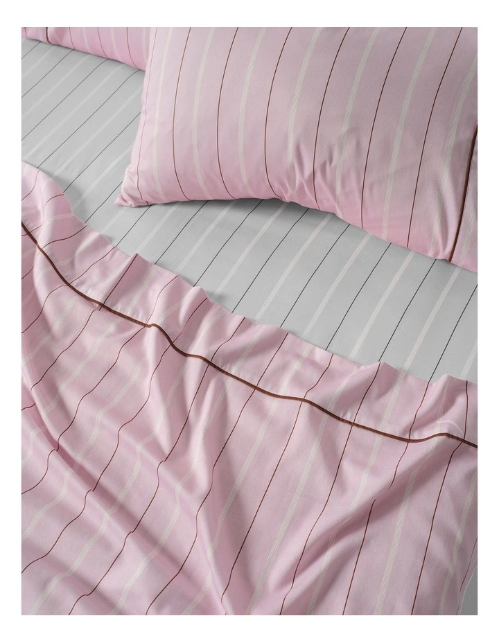 Monday Stripe Cotton Sateen Sheet Set In Lilac image 2