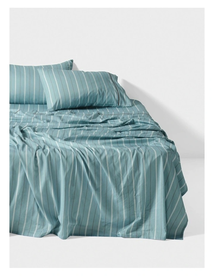 Monday Stripe Cotton Sateen Sheet Set In Reef image 1