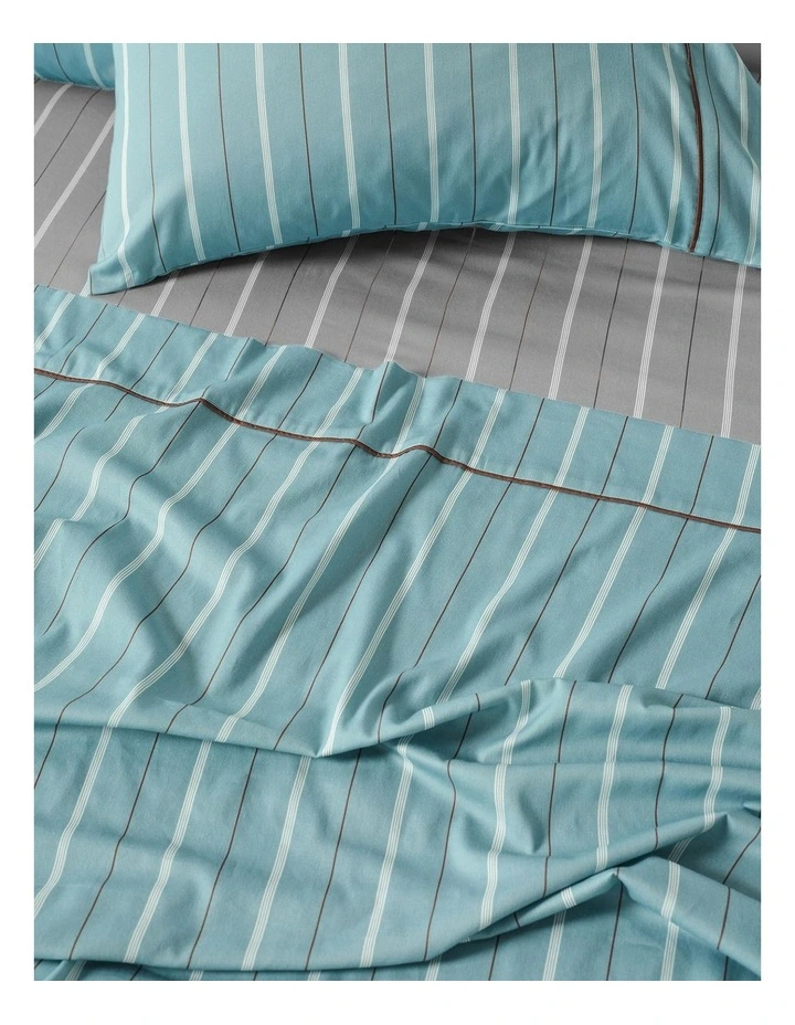 Monday Stripe Cotton Sateen Sheet Set In Reef image 2