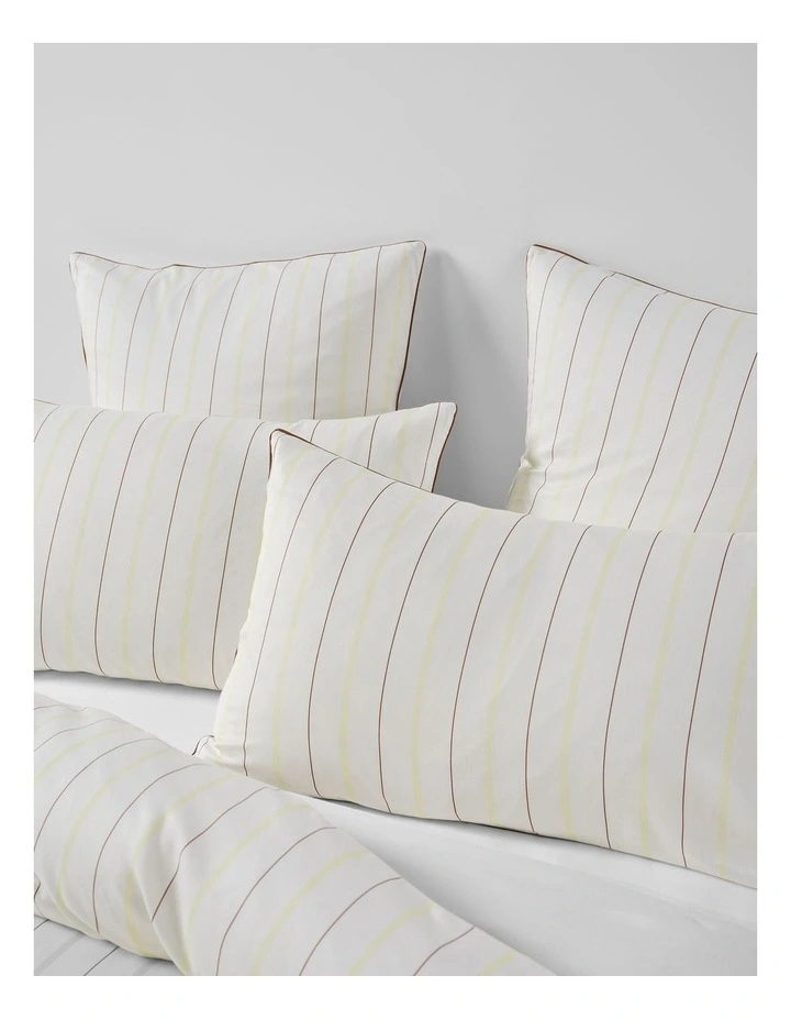 Monday Stripe Cotton Sateen Quilt Cover Set In White image 3