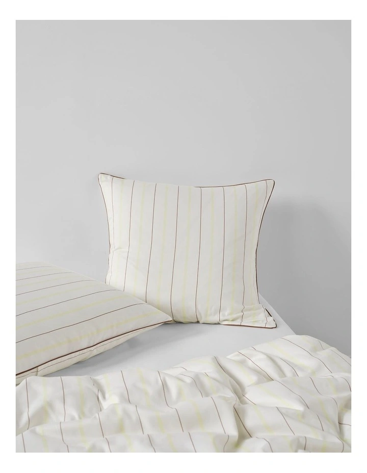 Monday Stripe Cotton Sateen Quilt Cover Set In White image 5