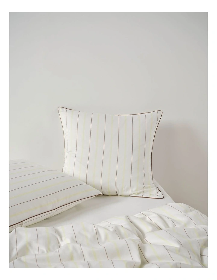 Monday Stripe Cotton Sateen Quilt Cover Set In White image 5