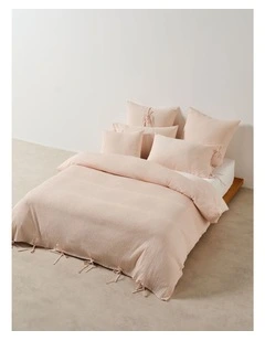 Manon Cotton Quilt Cover Set In Blush