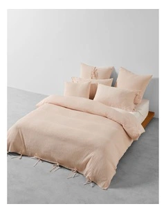 Manon Cotton Quilt Cover Set In Blush