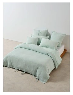 Manon Cotton Quilt Cover Set In Clearwater