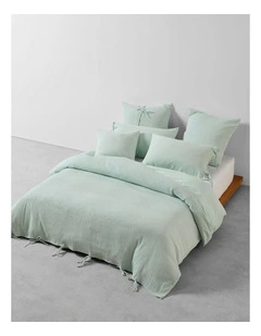 Manon Cotton Quilt Cover Set In Clearwater