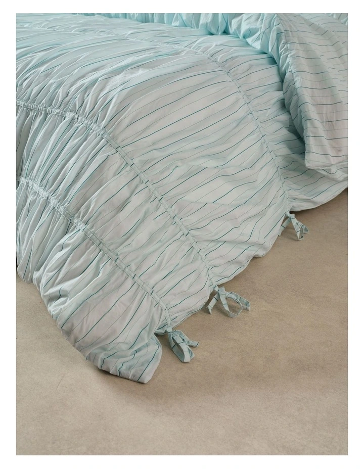 Layla Stripe Quilt Cover Set In Blue image 4