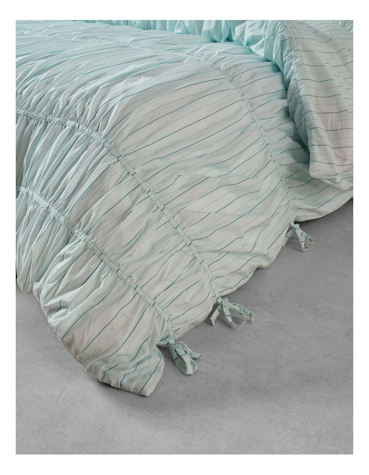 Layla Stripe Quilt Cover Set In Blue image 4