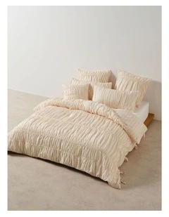 Layla Stripe Quilt Cover Set In Blush