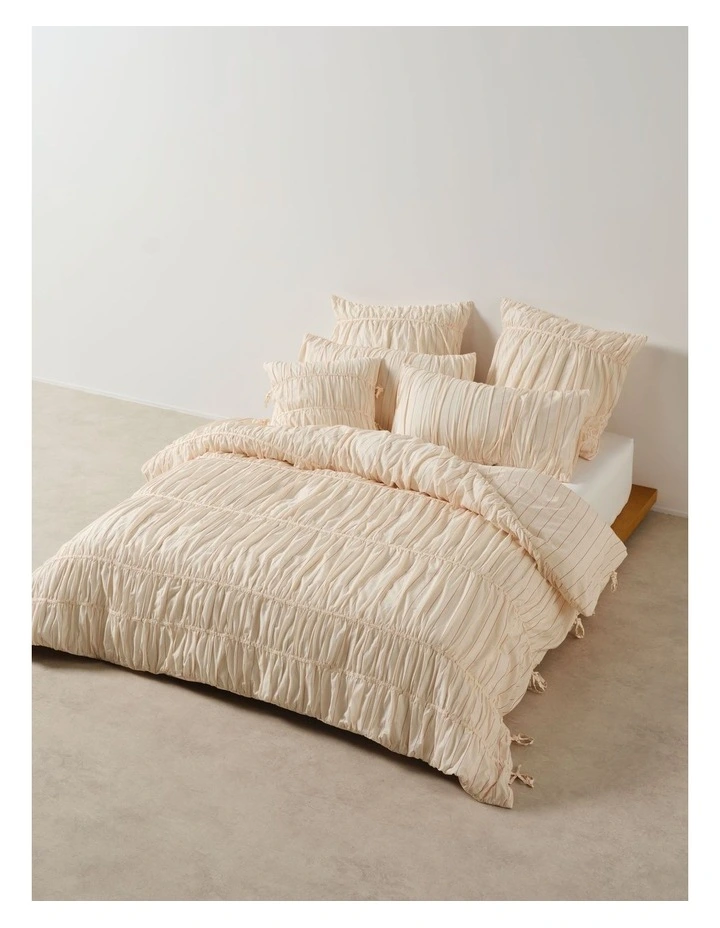 Layla Stripe Quilt Cover Set In Blush image 1