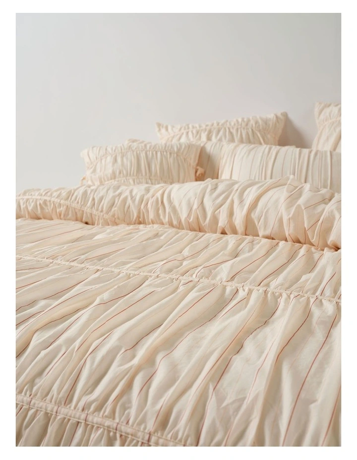 Layla Stripe Quilt Cover Set In Blush image 2