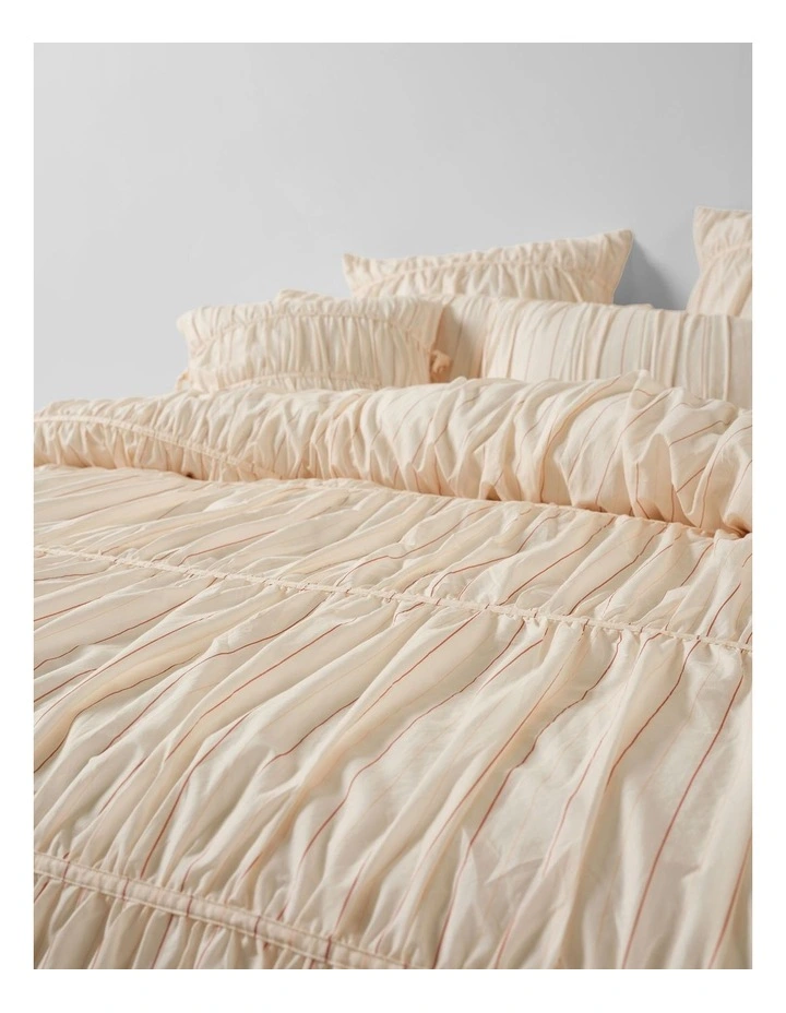 Layla Stripe Quilt Cover Set In Blush image 2