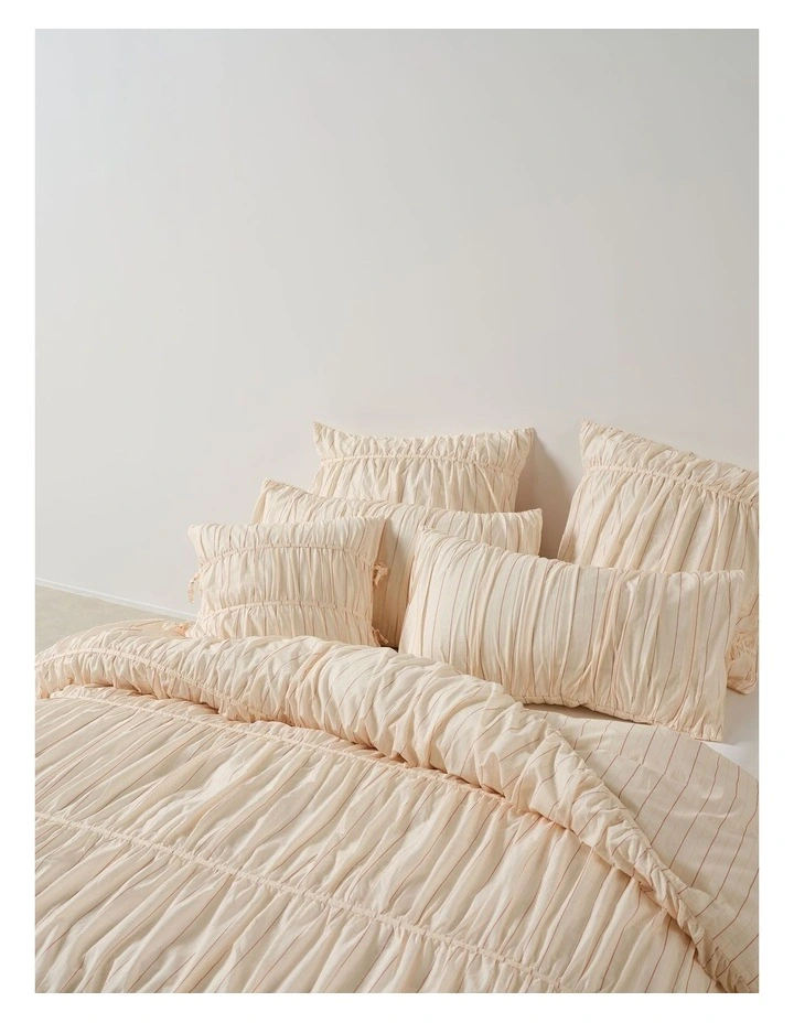 Layla Stripe Quilt Cover Set In Blush image 4