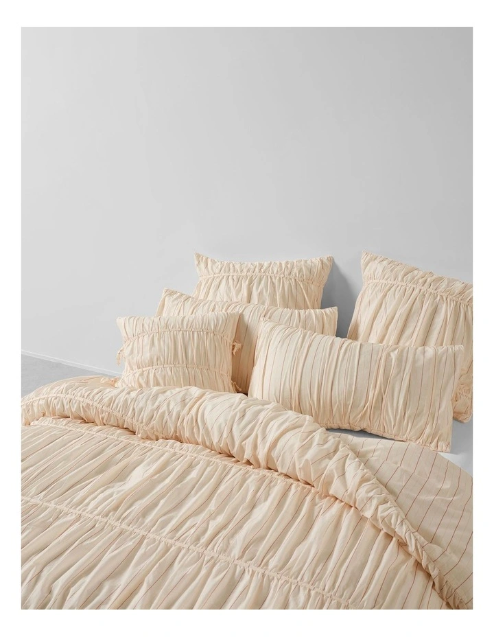Layla Stripe Quilt Cover Set In Blush image 4