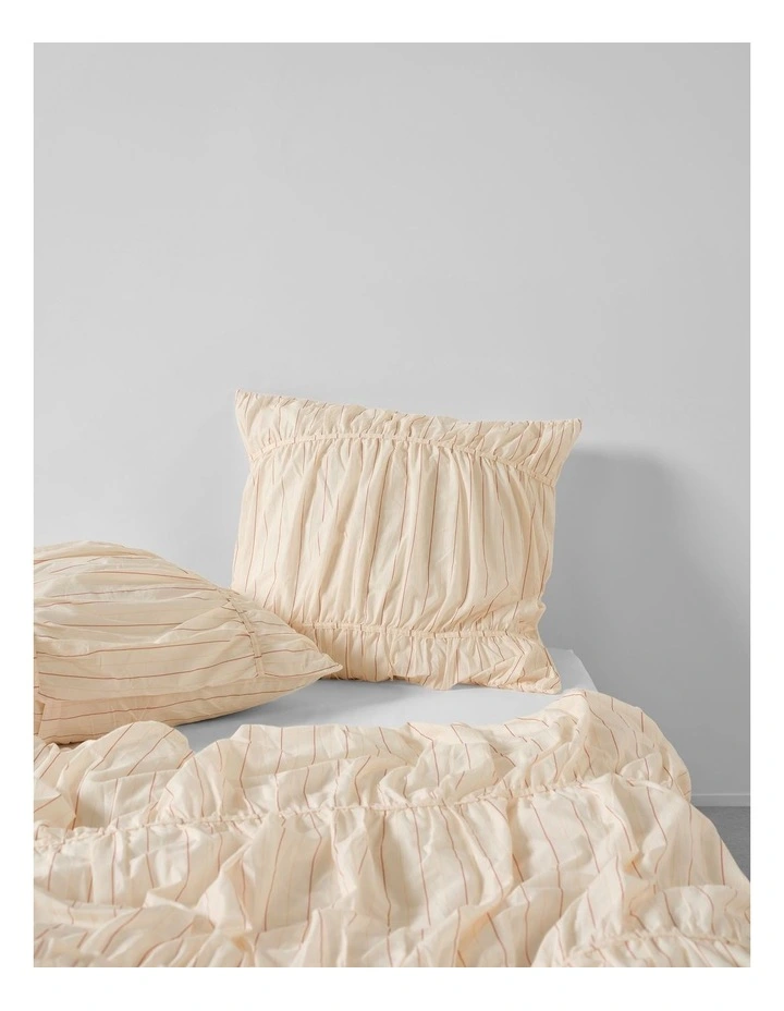 Layla Stripe Quilt Cover Set In Blush image 5