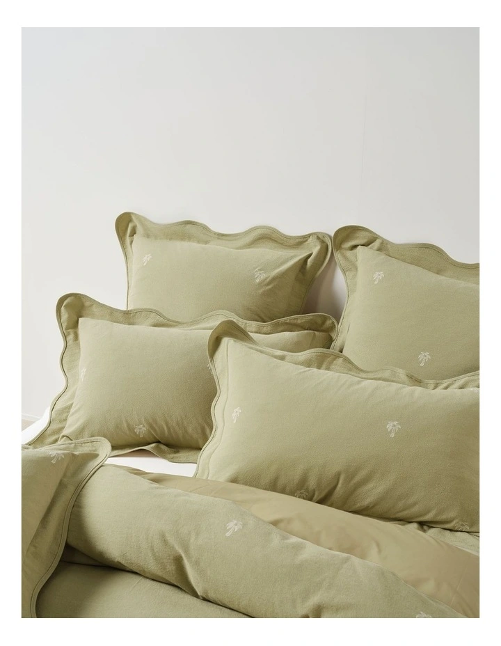 Palmier Cotton Quilt Cover Set In Khaki image 2