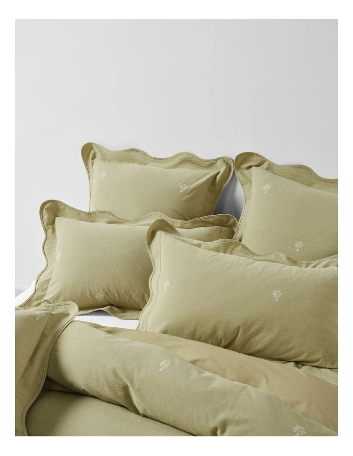 Palmier Cotton Quilt Cover Set In Khaki image 2