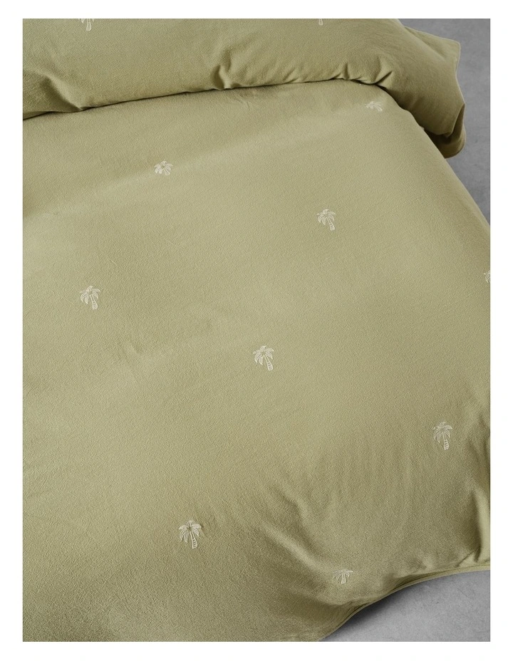 Palmier Cotton Quilt Cover Set In Khaki image 3