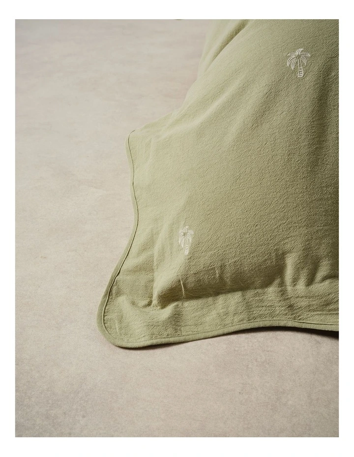 Palmier Cotton Quilt Cover Set In Khaki image 4